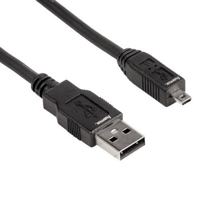 Cavo USB Hama On-the-Go Mini-USB A – USB B, 1,8 Metri, Nero, Per Collegare Fotocamere E MP3 A Stampanti E Hard Disk