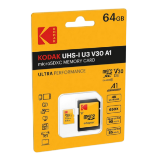 Kodak UHS-1 U3 64GB V30 R90mb/s Micro SD